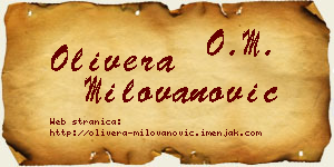 Olivera Milovanović vizit kartica